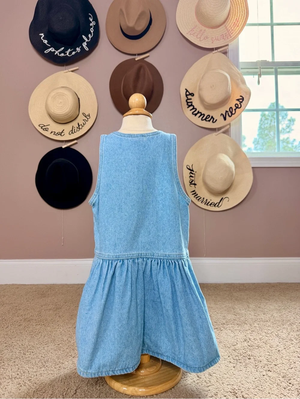 OshKosh B'gosh Light Blue Denim Button-Front Sleeveless Dress